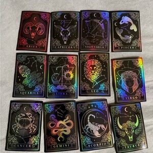 Zodiac Holographic vinyl Stickers 1Pc